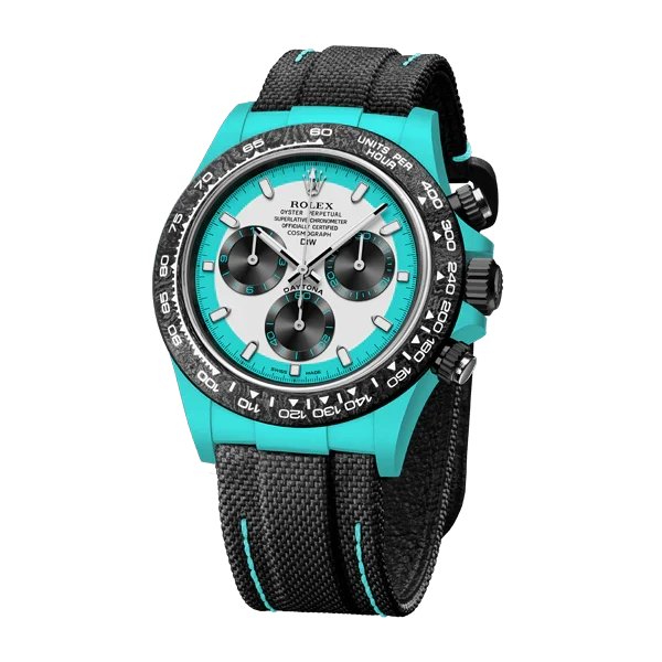 Diw Daytona quartz fiber celeste invert 40mm oyster black