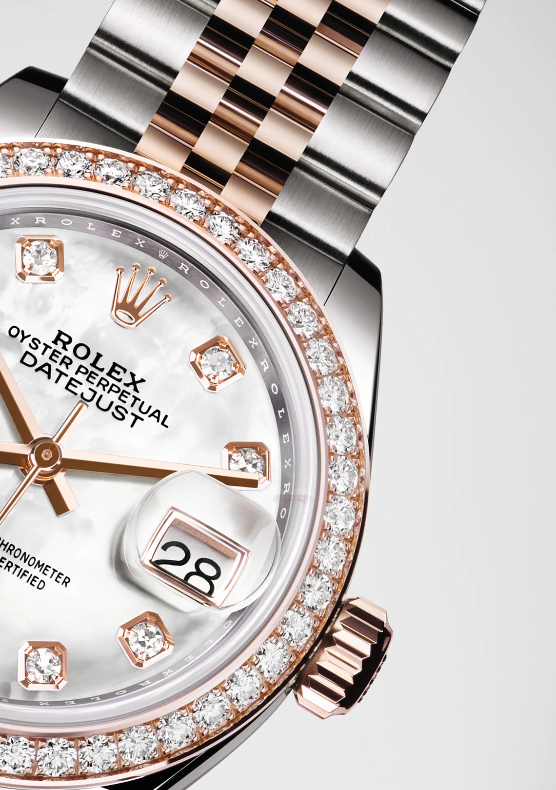 Lady-Datejust 28, Oystersteel and 18k Everose Gold, Ref# 279381RBR-0013
