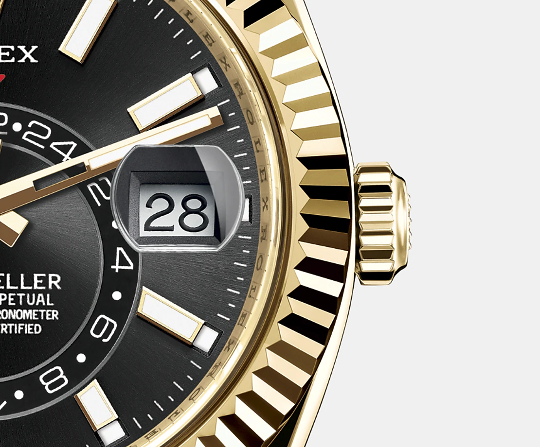Sky-Dweller 42mm, 18k Yellow Gold, Oysterflex, Ref# 326238-0009