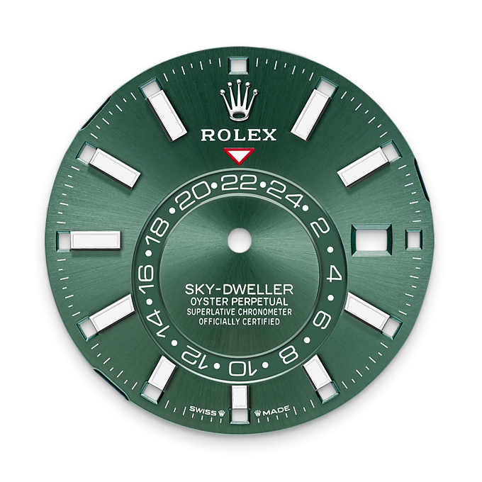 Sky-Dweller, 42mm, Oystersteel and 18k White Gold, Green, Oyster, Ref# 336934-0001
