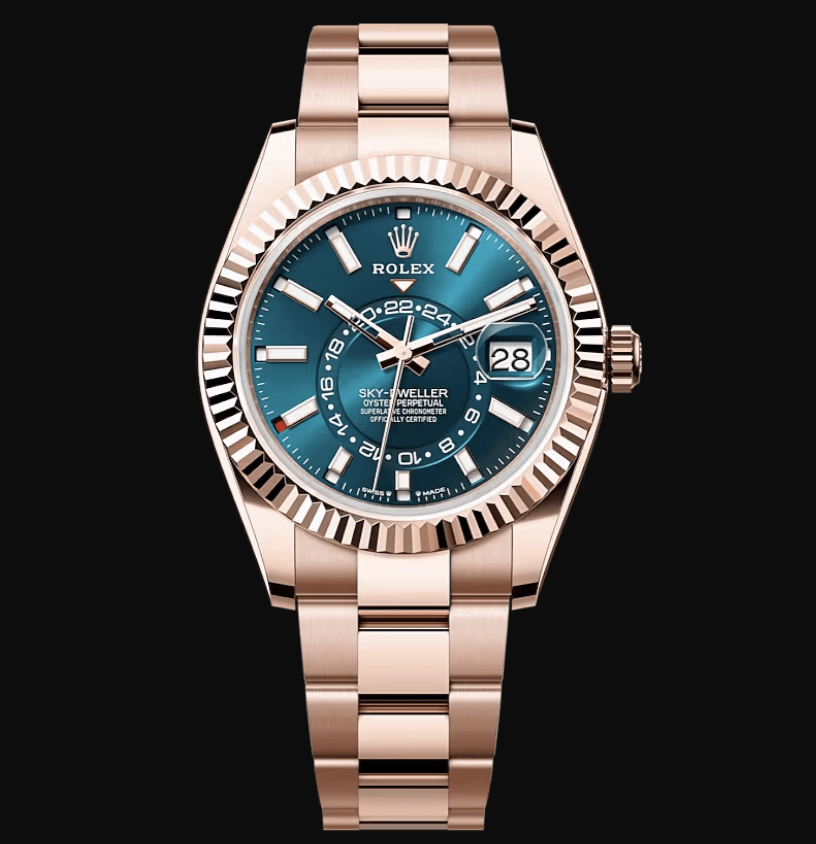 Sky-Dweller Everose Gold Blue-Green Turquoise Men’s Watch