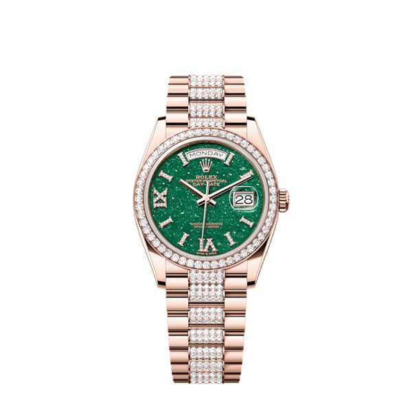 Day-Date 36, 18k Everose Gold with Diamond-set, 36mm, Ref# 128345rbr-0069