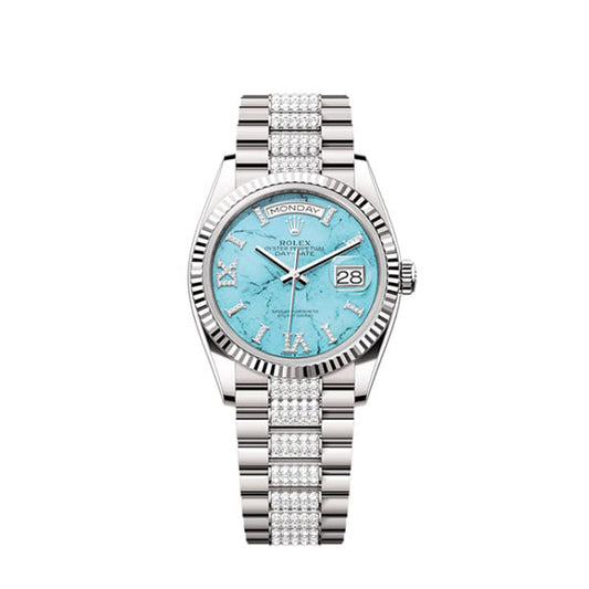 Day-Date 36, 18k White Gold with Diamond-set, 36mm, Ref# 128239-0045