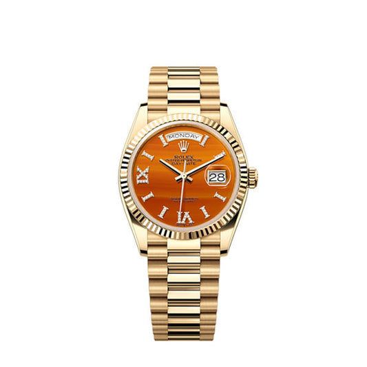 Day-Date 36, 18k Yellow Gold with Diamond-set, 36mm, Ref# 128238-0088
