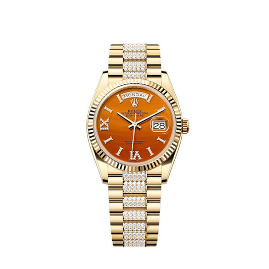 Day-Date 36, 18k Yellow Gold with Diamond-set, 36mm, Ref# 128238-0089