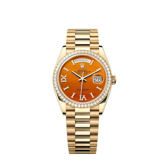Day-Date 36, 18k Yellow Gold with Diamond-set, 36mm, Ref# 128348rbr-0049