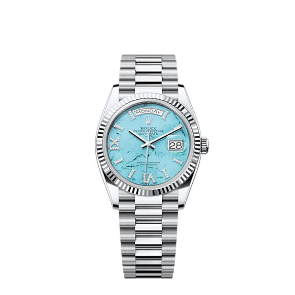 Day-Date 36, Platinum with Diamond-set , 36mm, Ref# 128236-0011