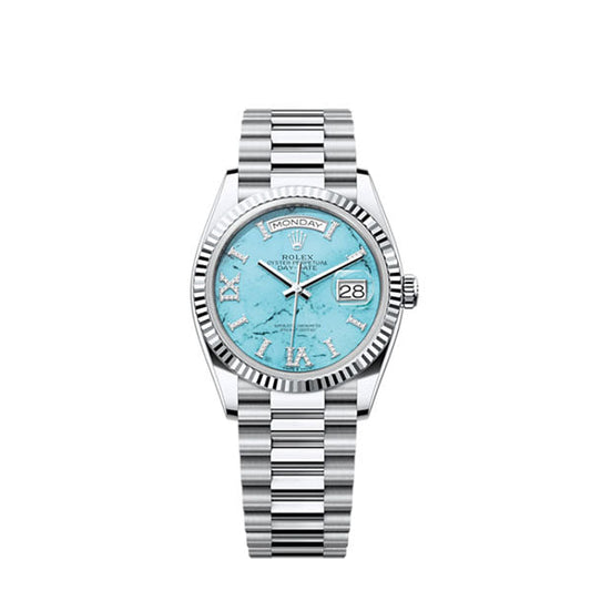 Day-Date 36, Platinum with Diamond-set , 36mm, Ref# 128236-0011