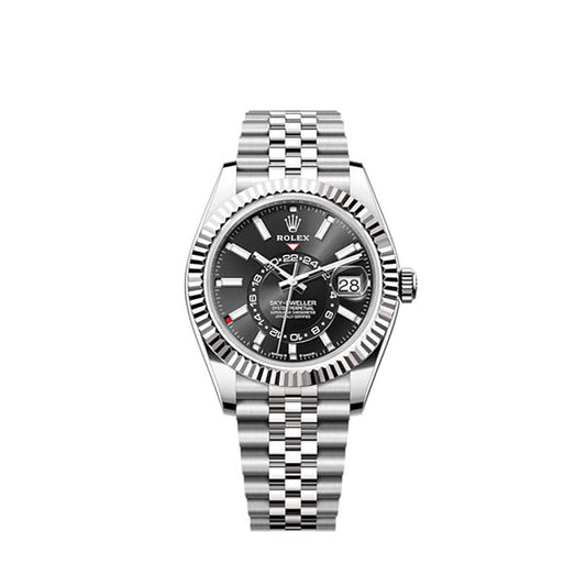 Sky-Dweller, 40mm, Oystersteel and 18k White Gold, Black, Jubilee, Ref# 336934-0008