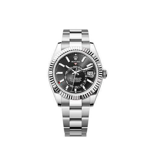Sky-Dweller, 42mm, Oystersteel and 18k White Gold, Black, Oyster, Ref# 336934-0007