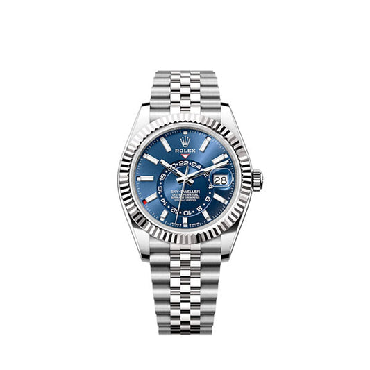 Sky-Dweller, 42mm, Oystersteel and 18k White Gold, Blue, Jubilee, Ref# 336934-0006