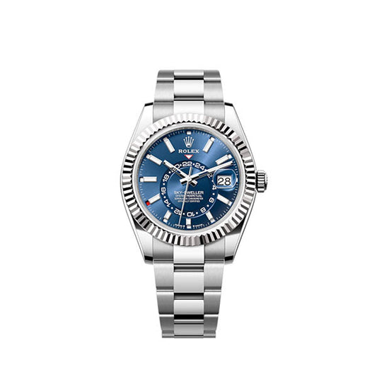 Sky-Dweller, 42mm, Oystersteel and 18k White Gold, Blue, Oyster, Ref# 336934-0005