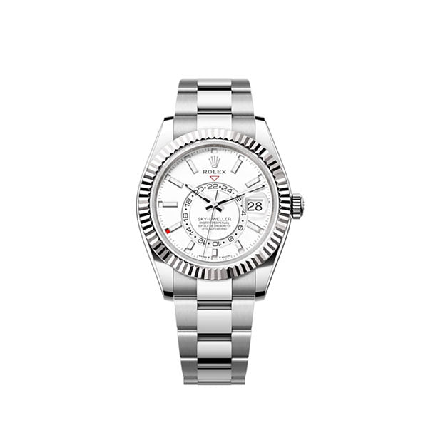 Sky-Dweller, 42mm, Oystersteel and 18k White Gold, White, Oyster, Ref# 336934-0003
