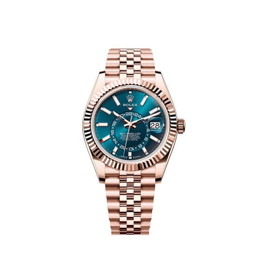 Sky-Dweller Everose Gold Blue-Green Turquoise Men’s Watch