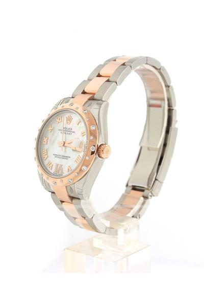 Datejust 31 White Mother of PeaRoman Large VI set with Diamond Dial Diamond Bezel 18K Rose Gold Two Tone Ladies Watch 178341