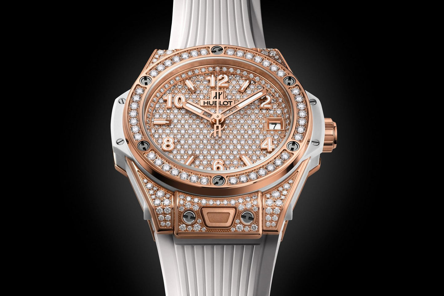 Hublot Big Bang ONE CLICK KING GOLD WHITE FULL PAVÃ‰ Ref# 465.OE.9010.RW.1604