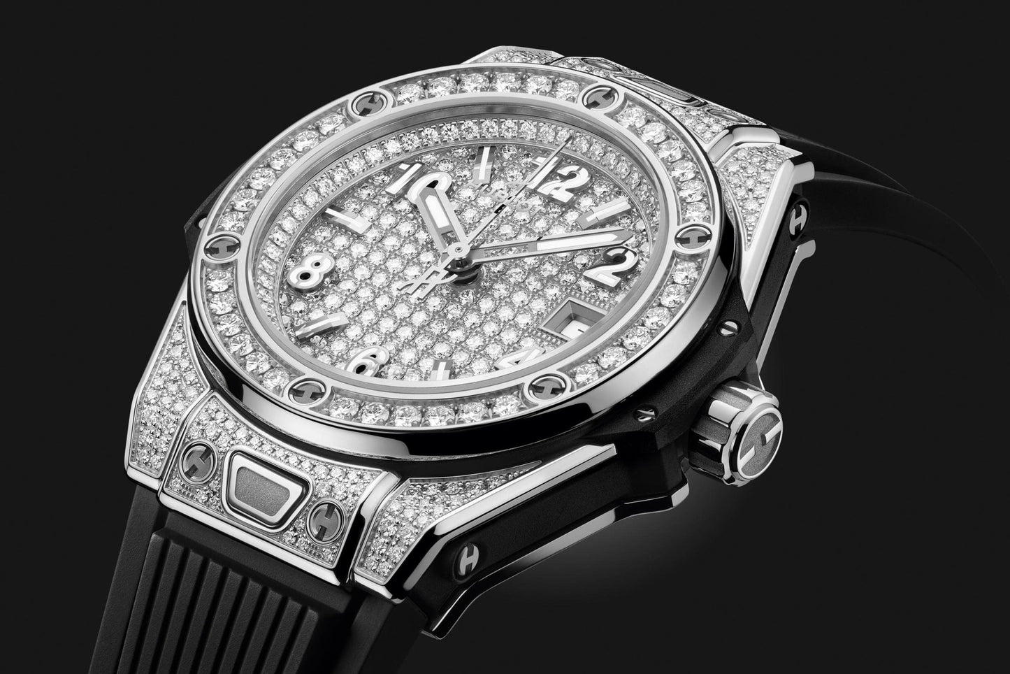 Hublot Big Bang ONE CLICK STEEL FULL PAVÃ‰ Ref# 485.SX.9000.RX.1604