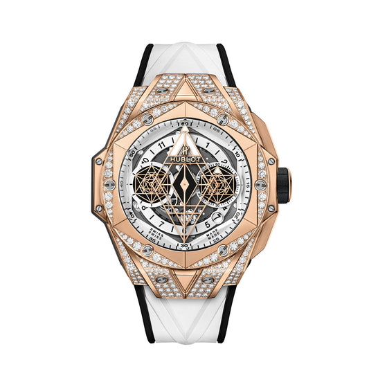 Hublot Big Bang Sang Bleu II King Gold White Pavé, Ref# 418.OX.2001.RX.1604.MXM20