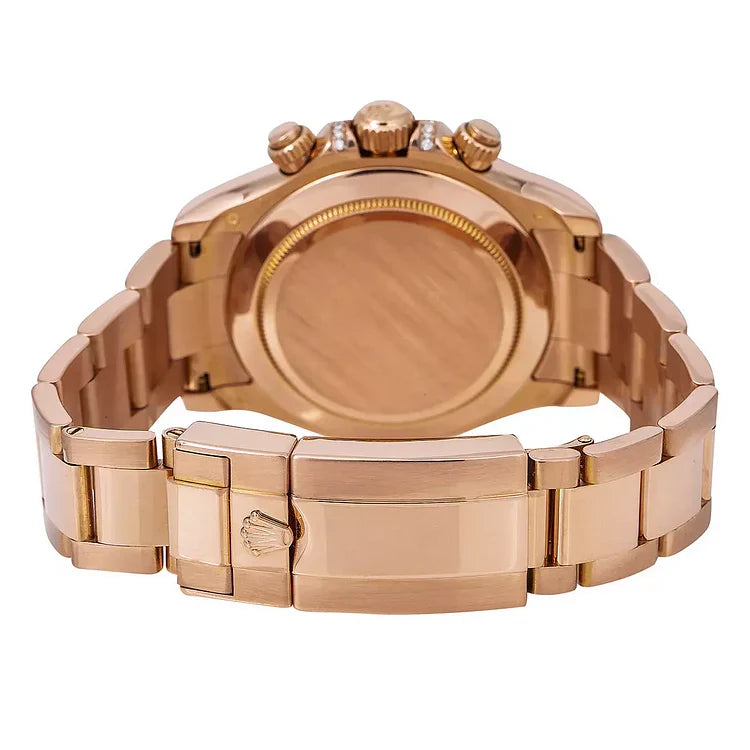 Men’s Diamond Watch Day-Date Gold 40 mm Rose Gold Tone Dial
