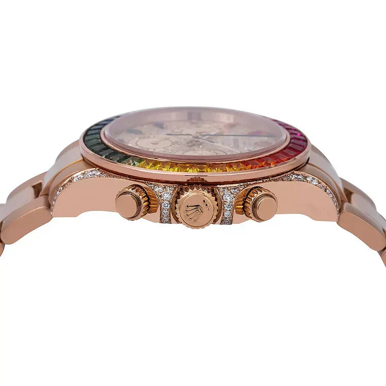 Men’s Diamond Watch Day-Date Gold 40 mm Rose Gold Tone Dial