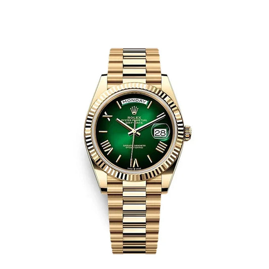 Day-Date 40 Oyster, 40 mm, Yellow Gold, Green Ombré Dial, Ref# 228238-0069