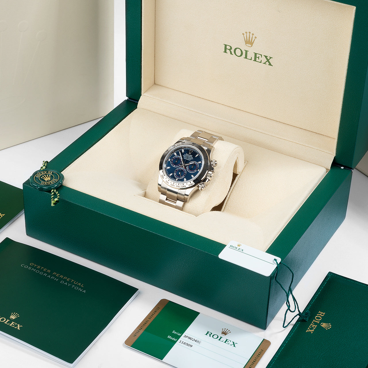 COSMOGRAPH DAYTONA WHITE GOLD BLUE DIAL 116509