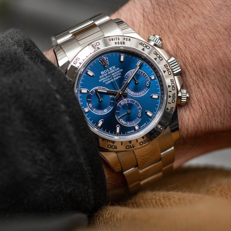 COSMOGRAPH DAYTONA WHITE GOLD BLUE DIAL 116509