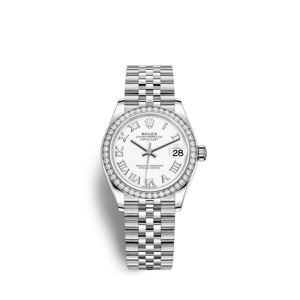 Datejust 31, Oystersteel, 18kt White Gold and diamonds, Ref# 278384RBR-0014