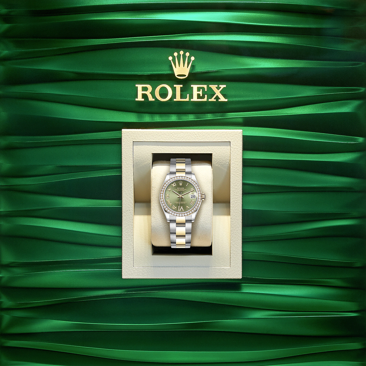 Datejust 31, Oystersteel, 18kt Yellow Gold and diamonds, Ref# 278383RBR-0015