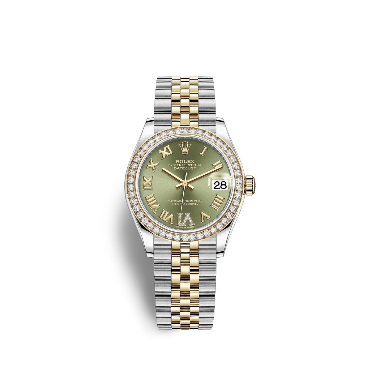 Datejust 31, Oystersteel, 18kt Yellow Gold and diamonds, Ref# 278383RBR-0016