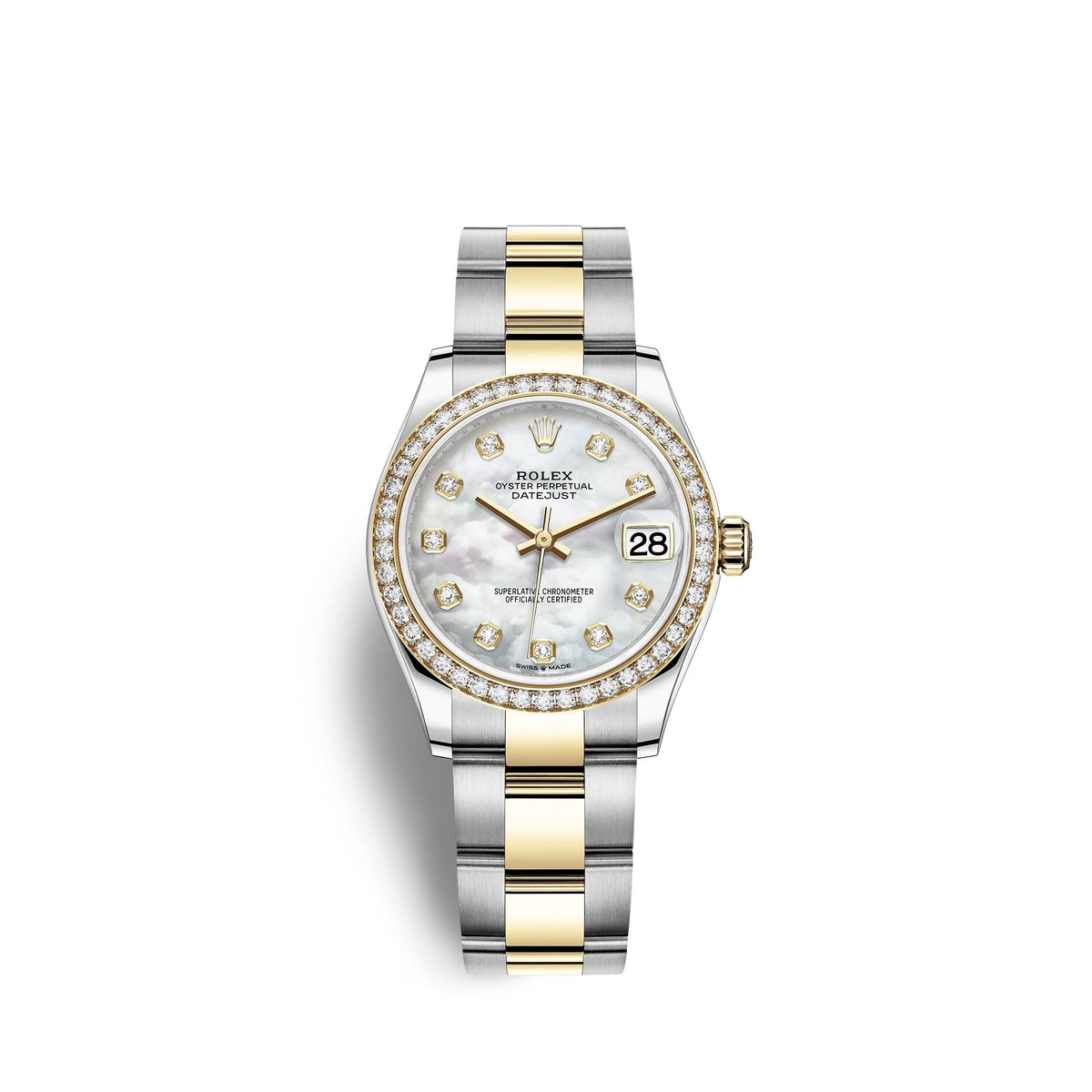 Datejust 31, Oystersteel, 18kt Yellow Gold and diamonds, Ref# 278383RBR-0027