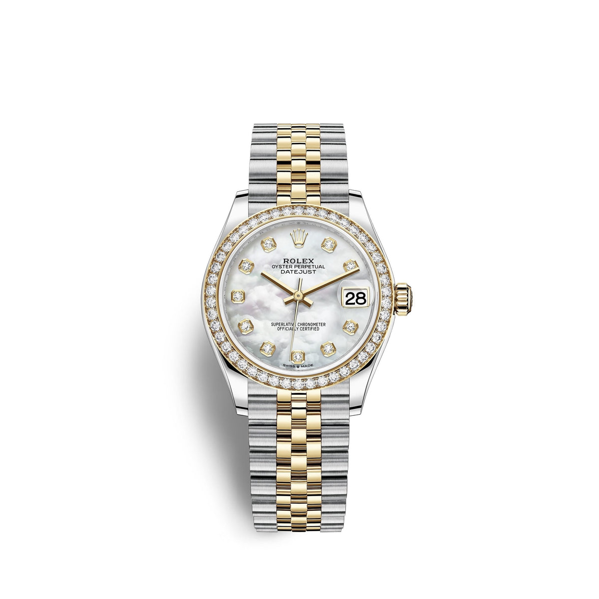 Datejust 31, Oystersteel, 18kt Yellow Gold and diamonds, Ref# 278383RBR-0028
