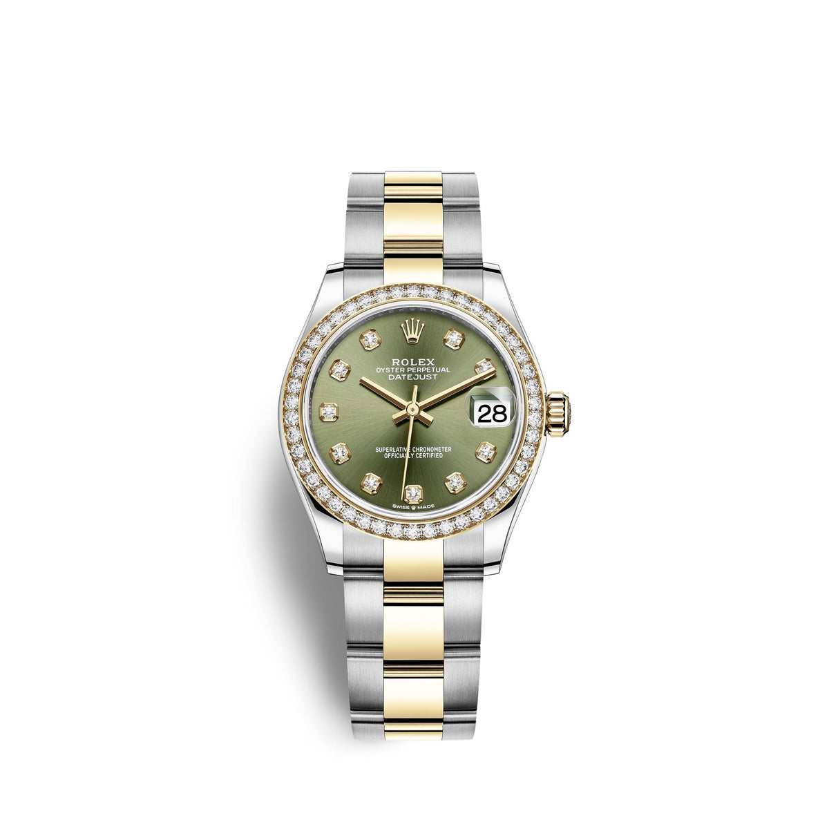 Datejust 31, Oystersteel, 18kt Yellow Gold and diamonds, Ref# 278383RBR-0029