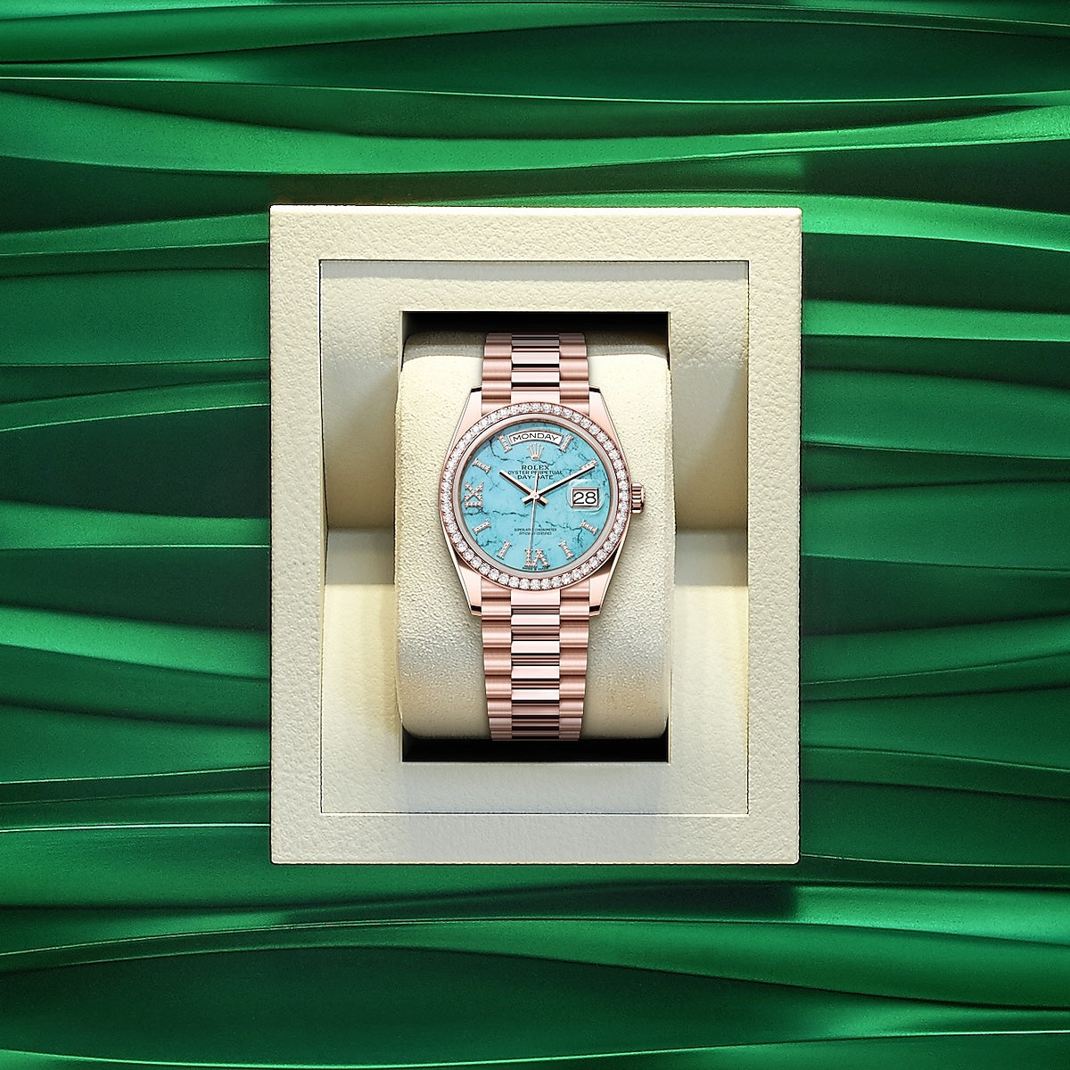 Day-Date 36, 18k Everose Gold with Diamond-set, 36mm, Ref# 128345rbr-0064