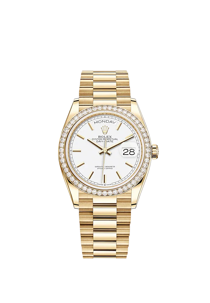 Day-Date, 36mm, 18k Yellow Gold, Ref# 128348rbr-0047