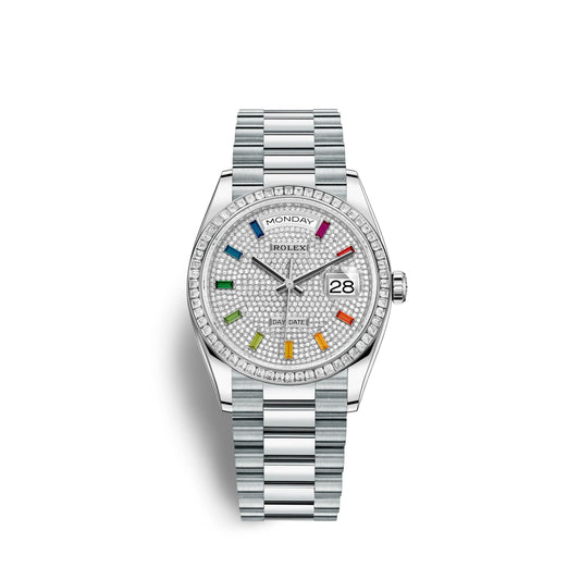 Day-Date, 36mm, Platinum and Diamonds, Ref# 128396tbr-0006
