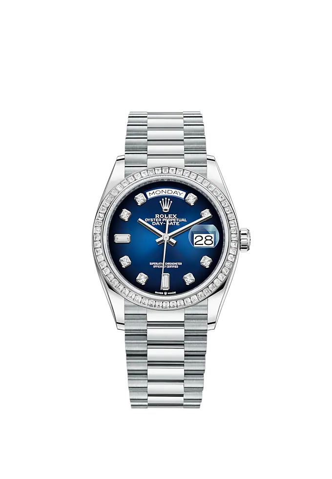 Day-Date, 36mm, Platinum and Diamonds, Ref# 128396tbr-0008