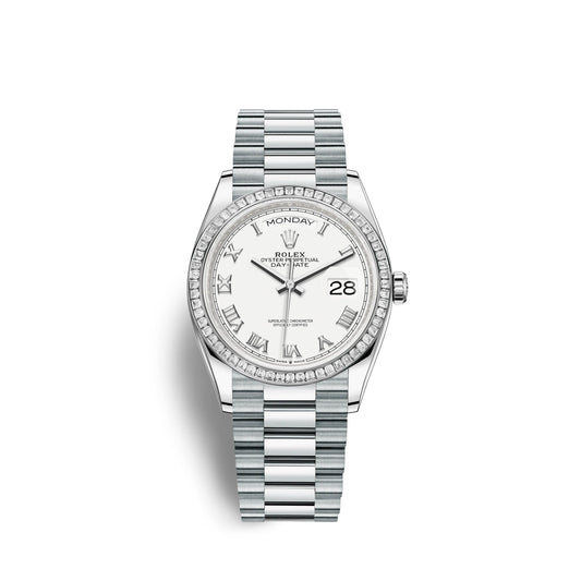 Day-Date, 36mm, Platinum and Diamonds, Ref# 128396tbr-0010