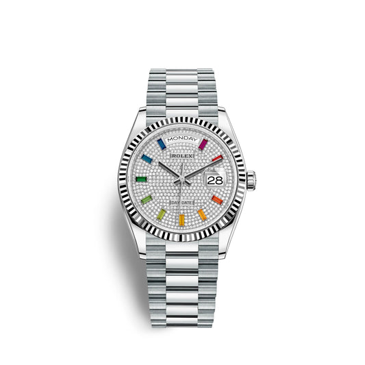 Day-Date, 36mm, Platinum, Ref# 128236-0003