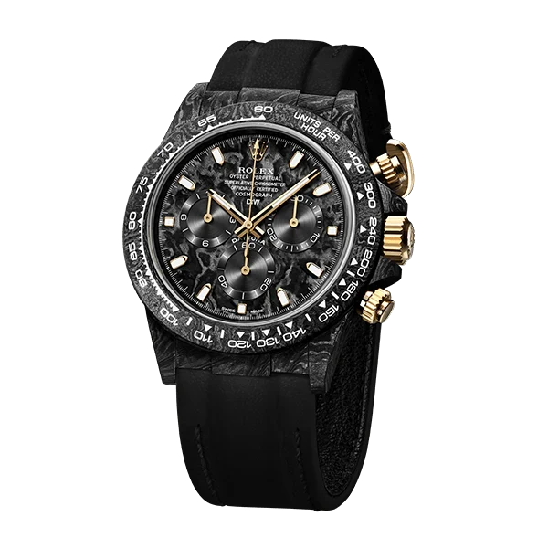 Diw Daytona black &amp; gold 40mm oyster carbon