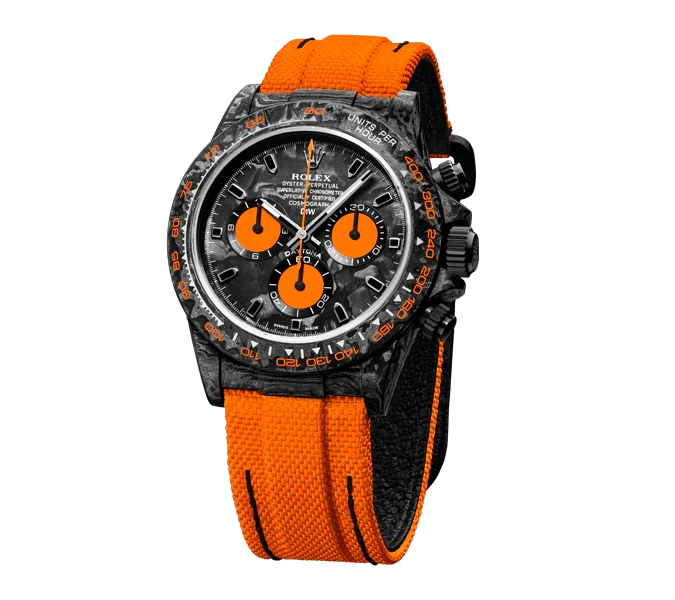 Diw Daytona carbon orange edition 40mm oyster black