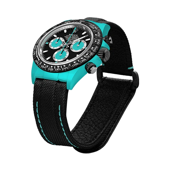 Diw Daytona quartz fiber celeste 40mm oyster black