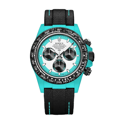 Diw Daytona quartz fiber celeste invert 40mm oyster black