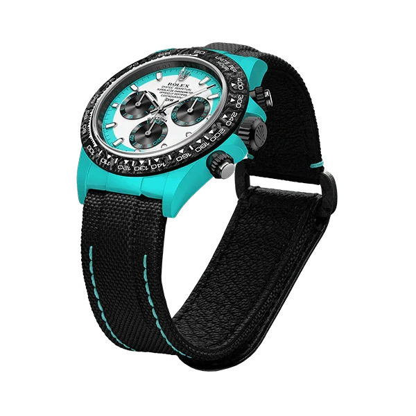 Diw Daytona quartz fiber celeste invert 40mm oyster black