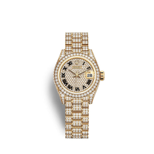 Lady-Datejust 28, 18k Yellow Gold, Ref# 279458RBR-0001