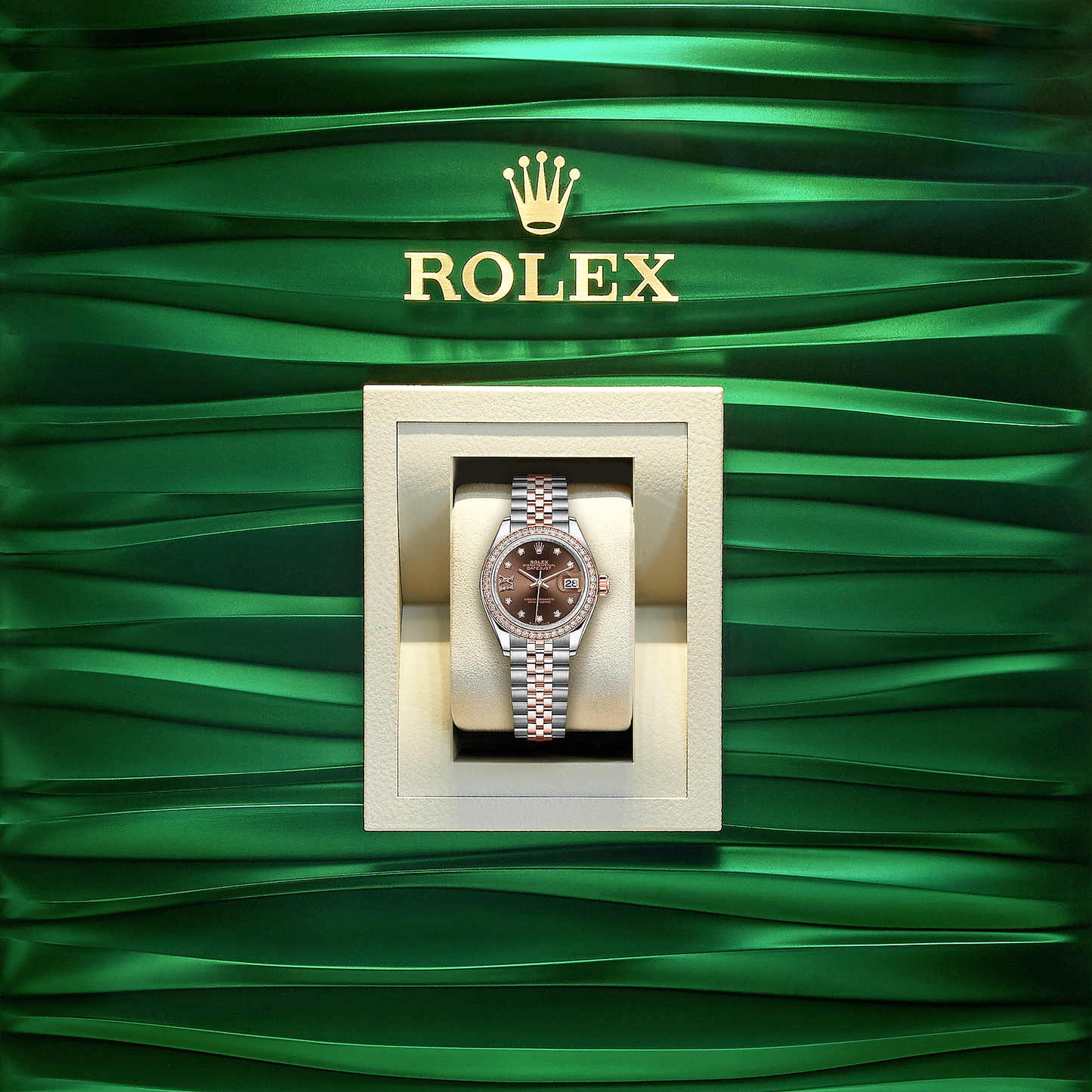 Lady-Datejust 28, Oystersteel and 18k Everose Gold, Ref# 279381RBR-0003