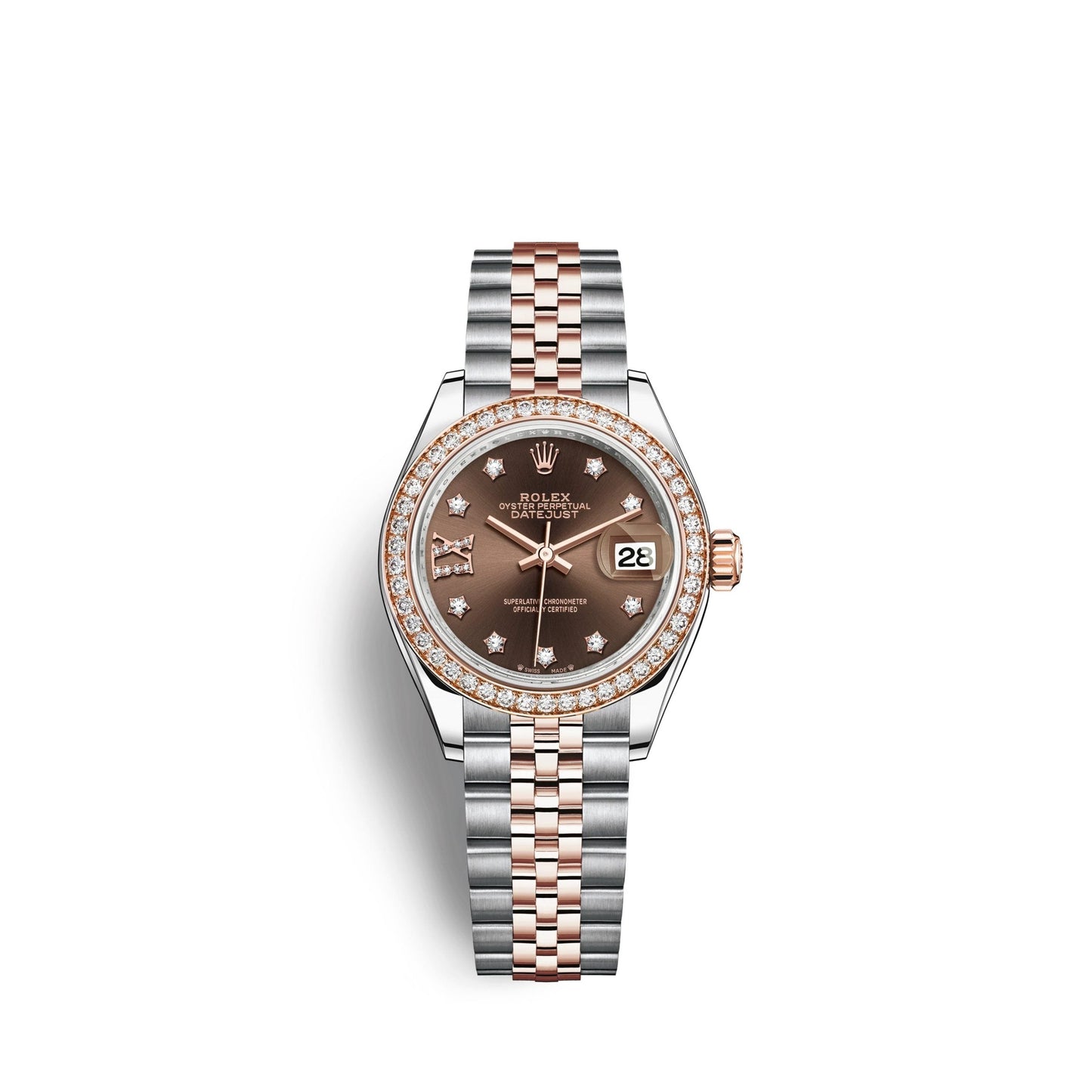 Lady-Datejust 28, Oystersteel and 18k Everose Gold, Ref# 279381RBR-0003