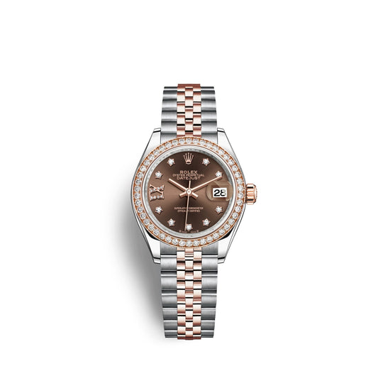 Lady-Datejust 28, Oystersteel and 18k Everose Gold, Ref# 279381RBR-0003