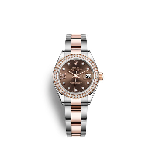 Lady-Datejust 28, Oystersteel and 18k Everose Gold, Ref# 279381RBR-0004