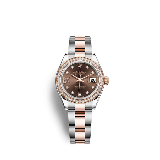 Lady-Datejust 28, Oystersteel and 18k Everose Gold, Ref# 279381RBR-0004